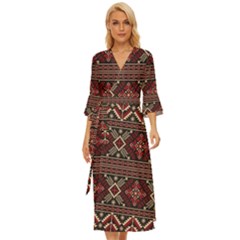 Ukrainian-folk-seamless-pattern-ornament Midsummer Wrap Dress