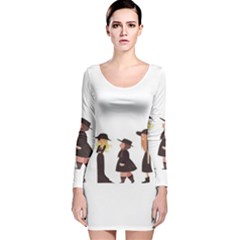 American Horror Story Cartoon Long Sleeve Velvet Bodycon Dress by nate14shop