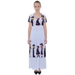 American Horror Story Cartoon High Waist Short Sleeve Maxi Dress by nate14shop