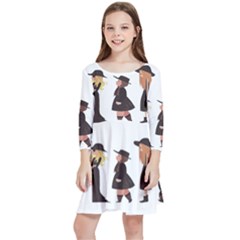 American Horror Story Cartoon Kids  Quarter Sleeve Skater Dress by nate14shop