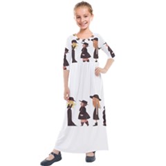 American Horror Story Cartoon Kids  Quarter Sleeve Maxi Dress by nate14shop