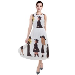 American Horror Story Cartoon Round Neck Boho Dress by nate14shop