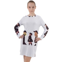 American Horror Story Cartoon Long Sleeve Hoodie Dress by nate14shop