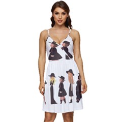 American Horror Story Cartoon V-neck Pocket Summer Dress 