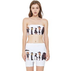 American Horror Story Cartoon Stretch Shorts And Tube Top Set by nate14shop