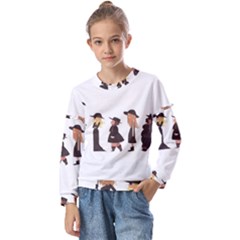 American Horror Story Cartoon Kids  Long Sleeve Tee With Frill 