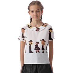 American Horror Story Cartoon Kids  Frill Chiffon Blouse