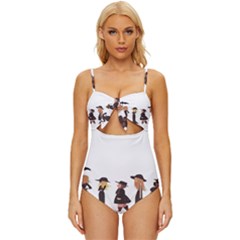 American Horror Story Cartoon Knot Front One-piece Swimsuit