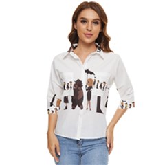 American Horror Story Cartoon Women s Quarter Sleeve Pocket Shirt