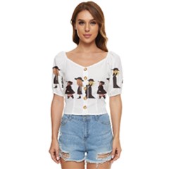 American Horror Story Cartoon Button Up Blouse