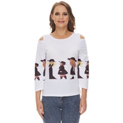 American Horror Story Cartoon Cut Out Wide Sleeve Top