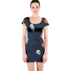 Halloween Short Sleeve Bodycon Dress by nate14shop