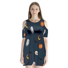 Halloween Shoulder Cutout Velvet One Piece