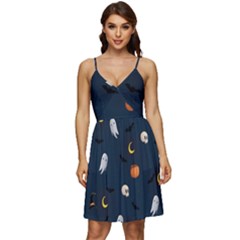 Halloween V-neck Pocket Summer Dress 