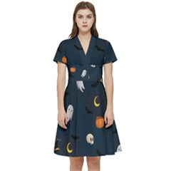 Halloween Short Sleeve Waist Detail Dress