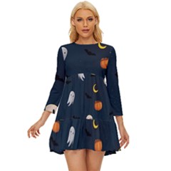 Halloween Long Sleeve Babydoll Dress