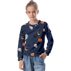 Halloween Kids  Long Sleeve Tee With Frill 