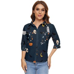 Halloween Women s Quarter Sleeve Pocket Shirt