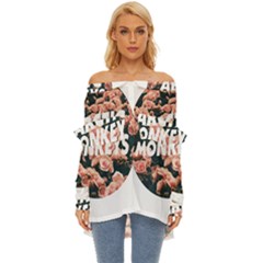 Arctic Monkeys Colorful Off Shoulder Chiffon Pocket Shirt