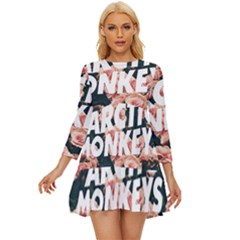 Arctic Monkeys Colorful Long Sleeve Babydoll Dress