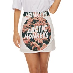 Arctic Monkeys Colorful Mini Front Wrap Skirt