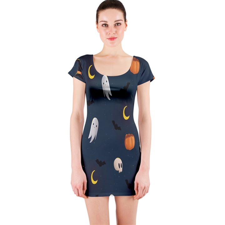 Halloween Short Sleeve Bodycon Dress