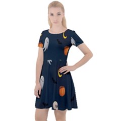 Halloween Cap Sleeve Velour Dress  by nate14shop