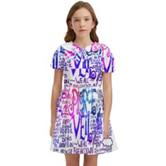 Piere Veil Kids  Bow Tie Puff Sleeve Dress