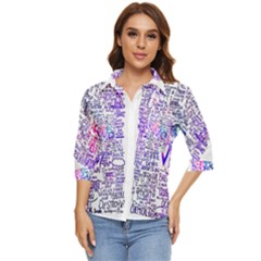 Piere Veil Women s Quarter Sleeve Pocket Shirt