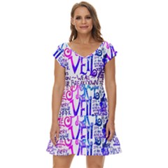 Piere Veil Short Sleeve Tiered Mini Dress