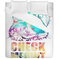 Check Meowt Duvet Cover Double Side (california King Size) by nate14shop