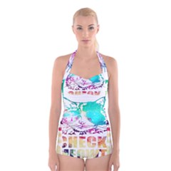 Check Meowt Boyleg Halter Swimsuit  by nate14shop