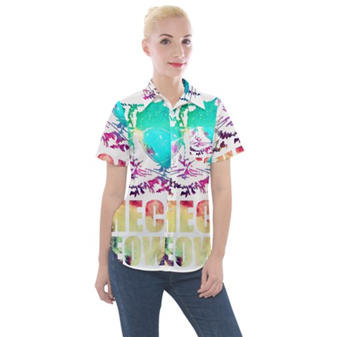 Check Meowt Women s Short Sleeve Pocket Shirt by nate14shop