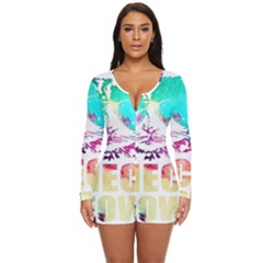 Check Meowt Long Sleeve Boyleg Swimsuit