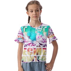 Check Meowt Kids  Cuff Sleeve Scrunch Bottom Tee