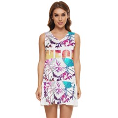 Check Meowt Tiered Sleeveless Mini Dress by nate14shop