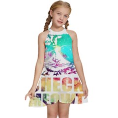 Check Meowt Kids  Halter Collar Waist Tie Chiffon Dress