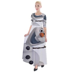 Frozen Half Sleeves Maxi Dress by nate14shop