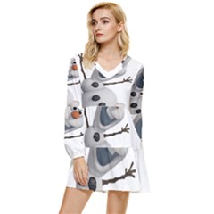 Frozen Tiered Long Sleeve Mini Dress