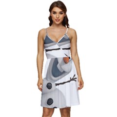 Frozen V-neck Pocket Summer Dress 