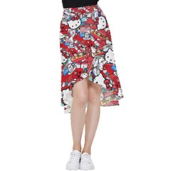 Hello-kitty Frill Hi Low Chiffon Skirt by nate14shop