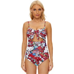 Hello-kitty Knot Front One-piece Swimsuit