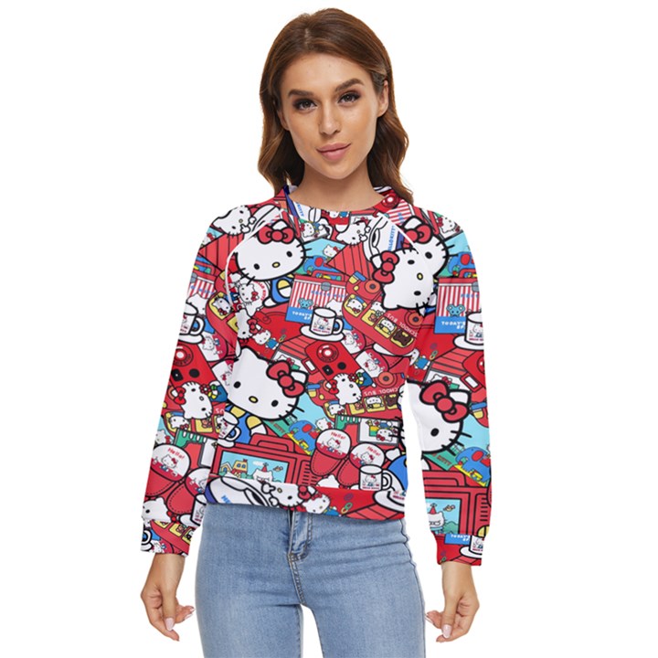 Hello-kitty Women s Long Sleeve Raglan Tee