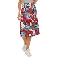 Hello-kitty Midi Panel Skirt by nate14shop