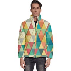 Geometric Men s Puffer Bubble Jacket Coat