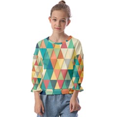 Geometric Kids  Cuff Sleeve Top