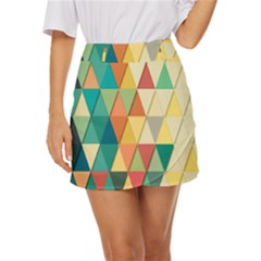 Geometric Mini Front Wrap Skirt