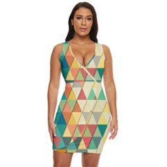 Geometric Draped Bodycon Dress