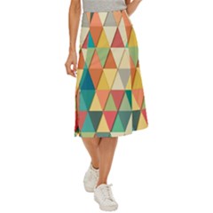 Geometric Midi Panel Skirt