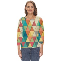 Geometric Cut Out Wide Sleeve Top